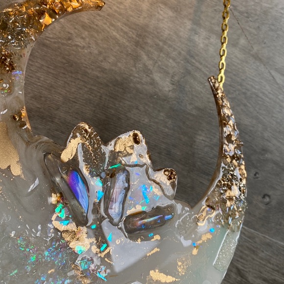 Crescent Shaped Quarts Crystal infused Wall Decor - Picture 6 of 9